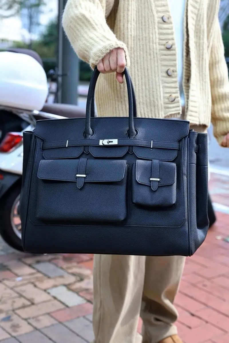 Sac Business Élégance Noir – Grand Format Multi-Poches