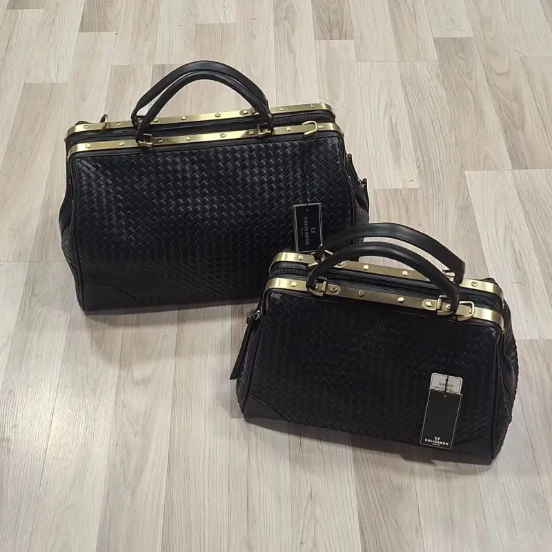 Sac Heritage Tressé Noir – Finitions Dorées