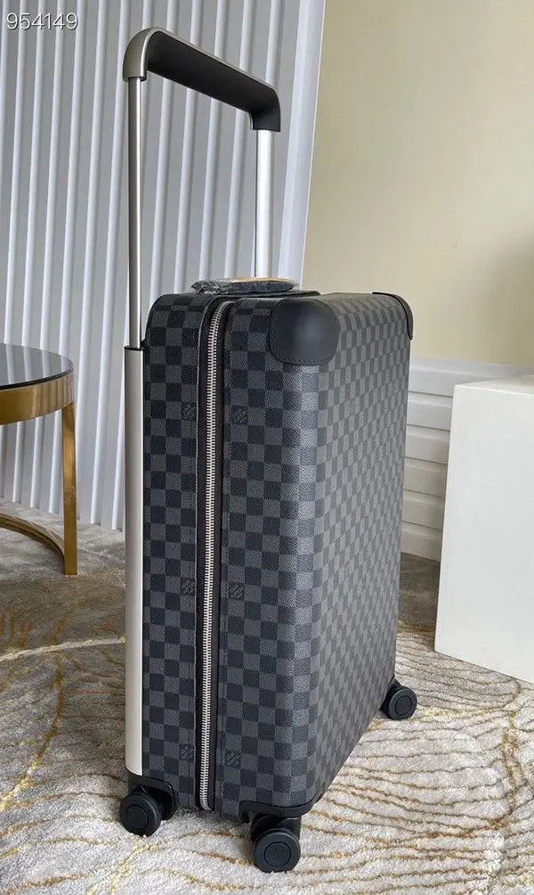 Valise Damier Graphite Premium – Grand Format à Roulettes