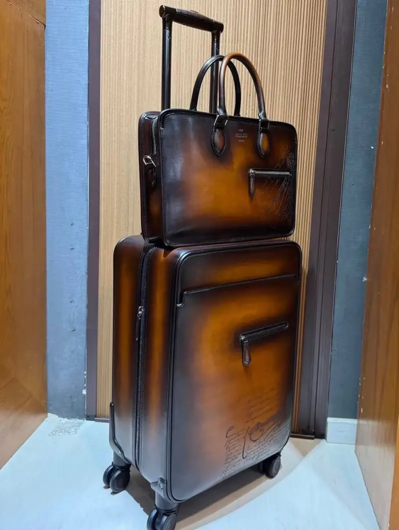 Ensemble Voyage Cognac Prestige – Valise + Sac Business