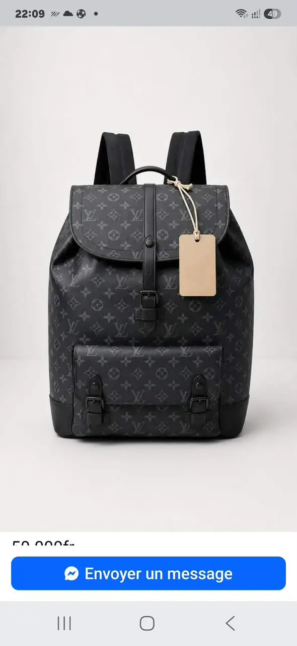 Sac à Dos Monogramme Noir Urban – Grand Format Premium